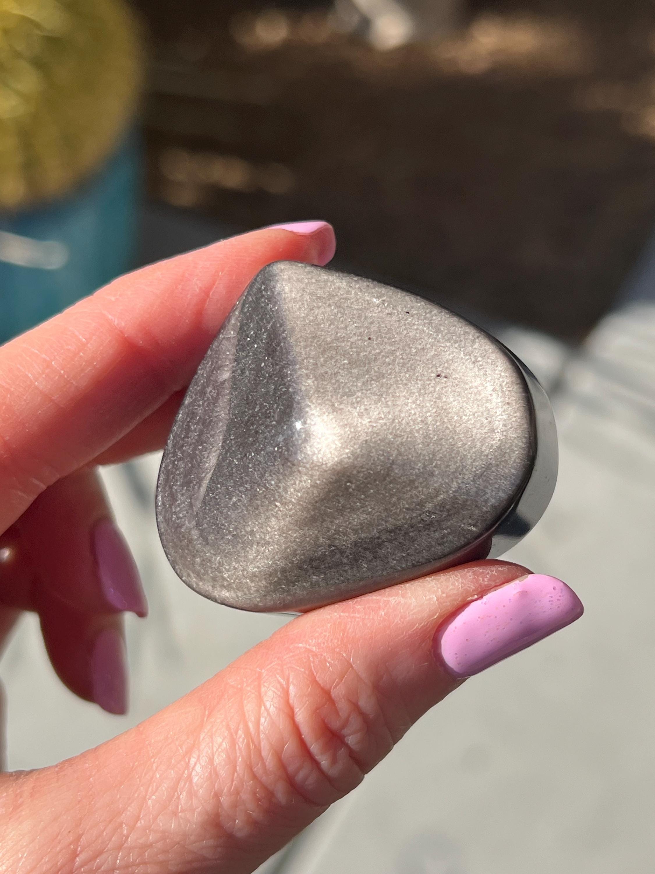 シルバーシーンオブシディアンハート 57g - Etsy 日本