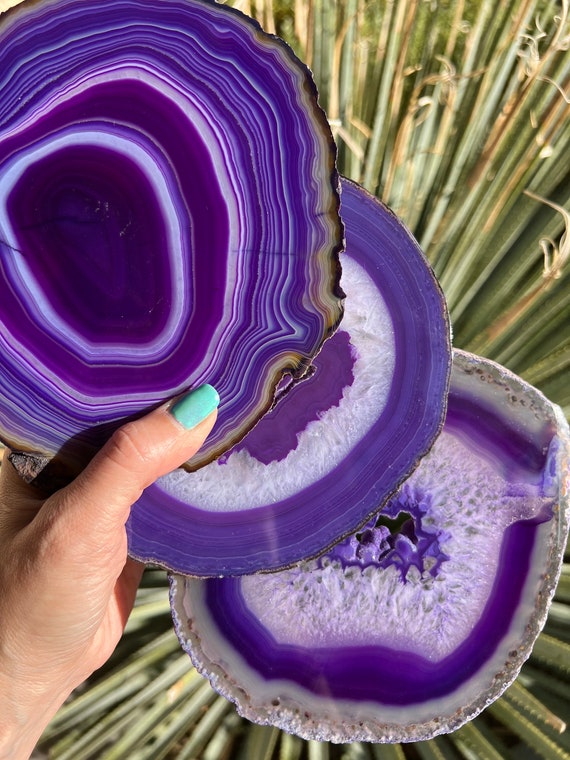 Amethyst agate slice discount
