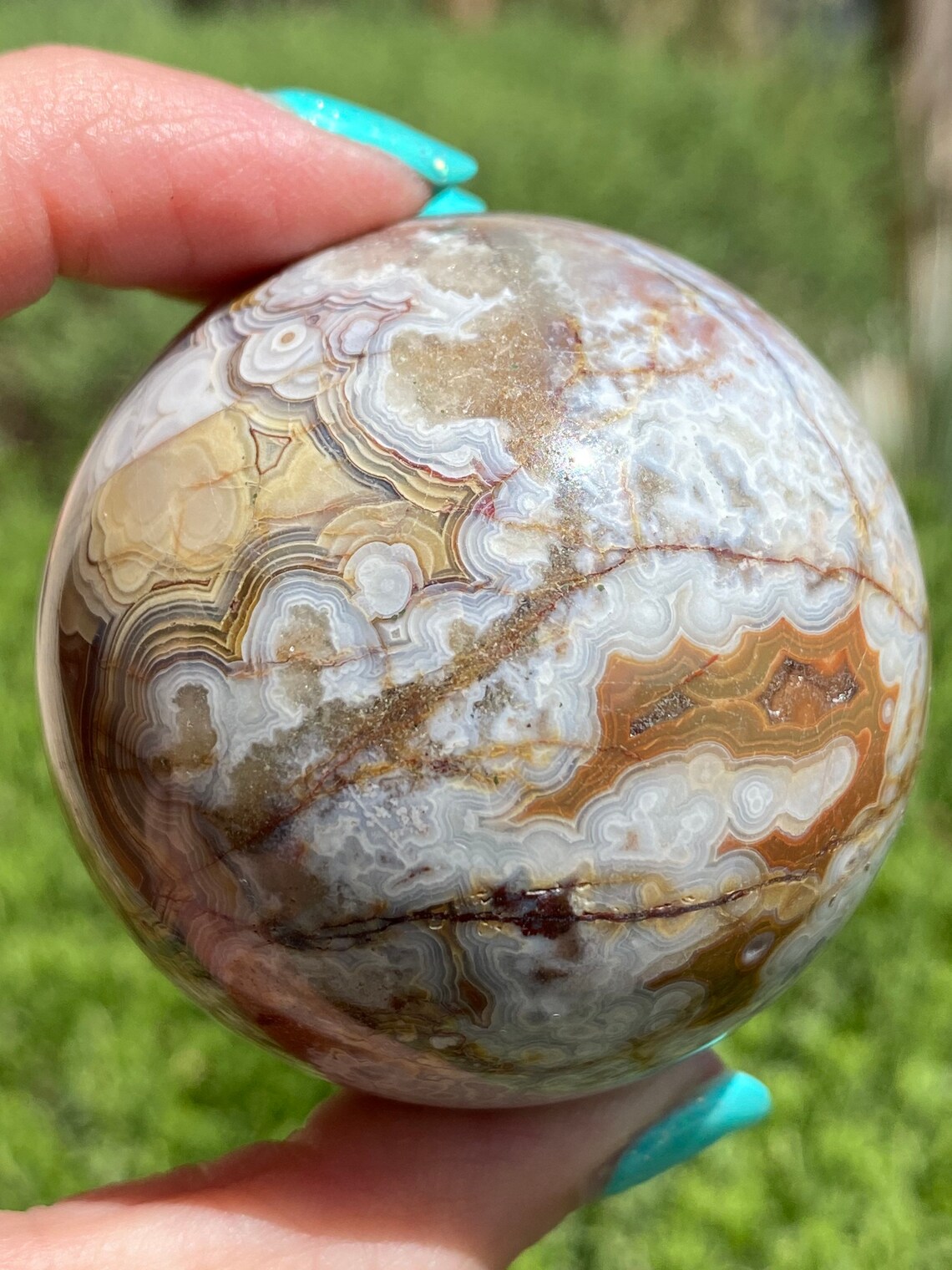 55mm Crazy Lace Agate Sphere w/ Stand 232g | Etsy