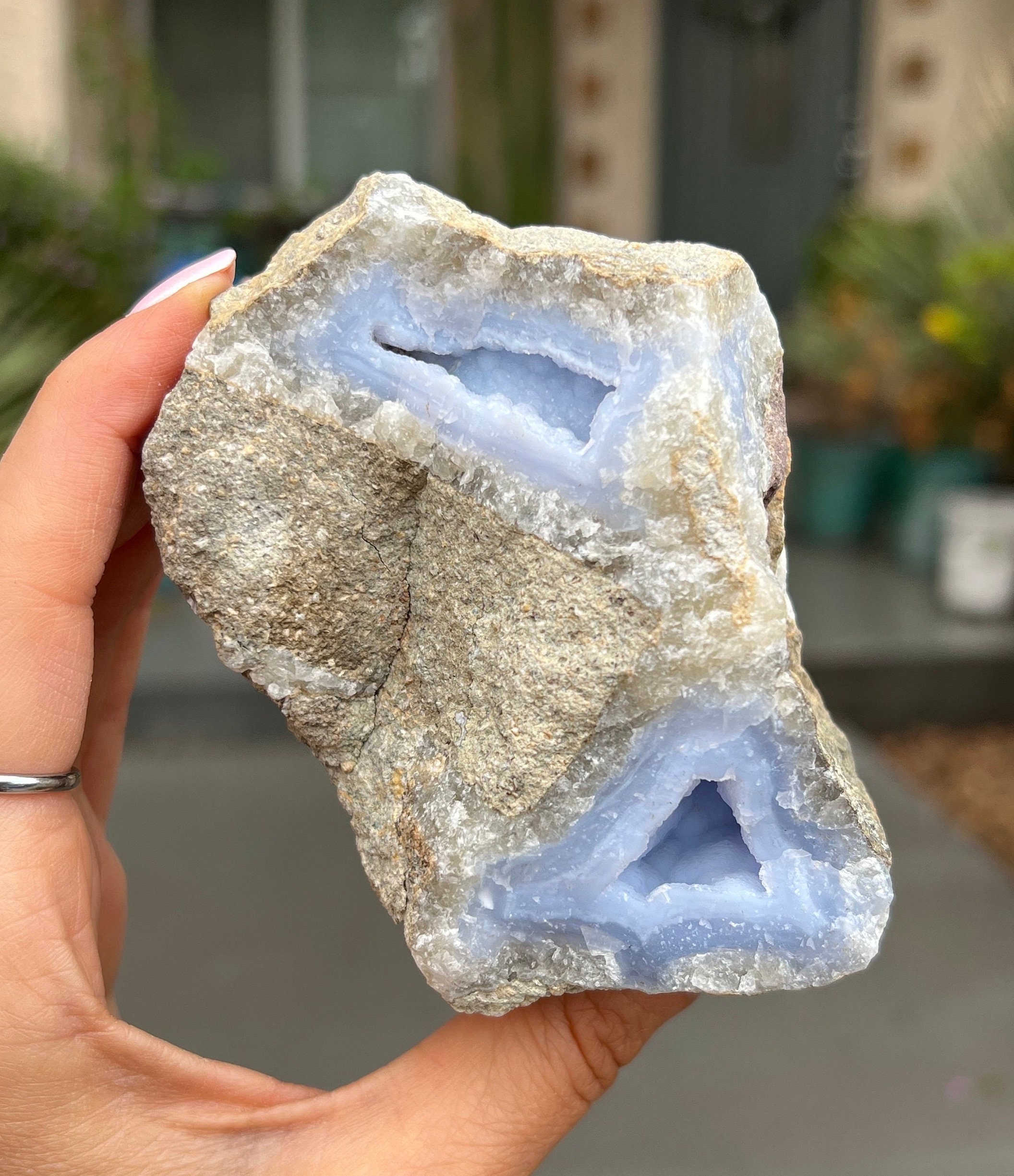Raw Botryoidal Blue Lace Agate 400g, Blue Lace Agate Cluster, Blue