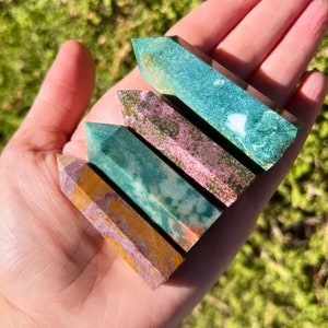 You Choose*Mini Ocean Jasper Tower, Sea Jasper Tower, Ocean Jasper Point, Rainbow Jasper Tower, Plus FREE Pocket Stones!