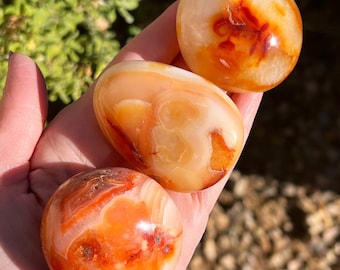 You Choose*Carnelian Palmstones, Banded Carnelian, Carnelian, Natural Carnelian, Carnelian Agate, Polished Carnelian