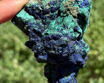 Raw Azurite/Malachite Cluster 116g, Malacite Cluster, Azurite, Druzy Azurite, Rough Malachite, Crystal Combo, Natural Azurite Malachite