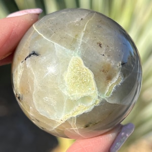 Garnierite Sphere w/ Stand 140g/46mm, Green Moonstone, Crystal Sphere