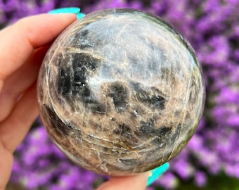 ブラック ムーンストーン スフィア - 直感、バランス、癒し - Etsy 日本