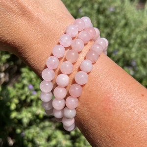 8mm Pink Rose Quartz Bracelet