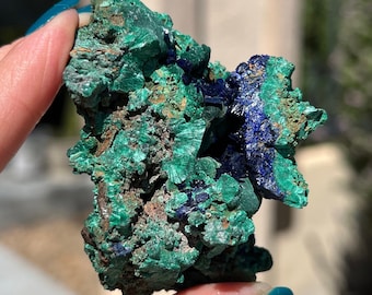 Raw Azurite/Malachite Cluster 126g, Malacite Cluster, Azurite, Druzy Azurite, Rough Malachite, Crystal Combo, Natural Azurite Malachite