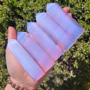 Pink Opalite Towers, Opalite Glass, Man-Made Pink Crystal, Pink Opalite Point, Opalite Crystal, Pink Opal Stone, Opalite Tower
