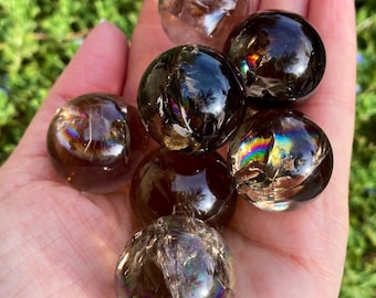 Mini Smokey Quartz Rainbow Sphere, Smokey Quartz Crystal, Polished Smokey Quartz, Smoky Quartz, Rainbow Smokey Quartz, Natural Smokey Quartz