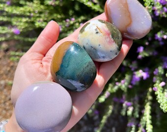 Sie wählen * Regenbogen Ozean Jaspis Palmsteine, Meer Jaspis Palmstein, Ozean Jaspis, Sie wählen, plus GRATIS Taschensteine!