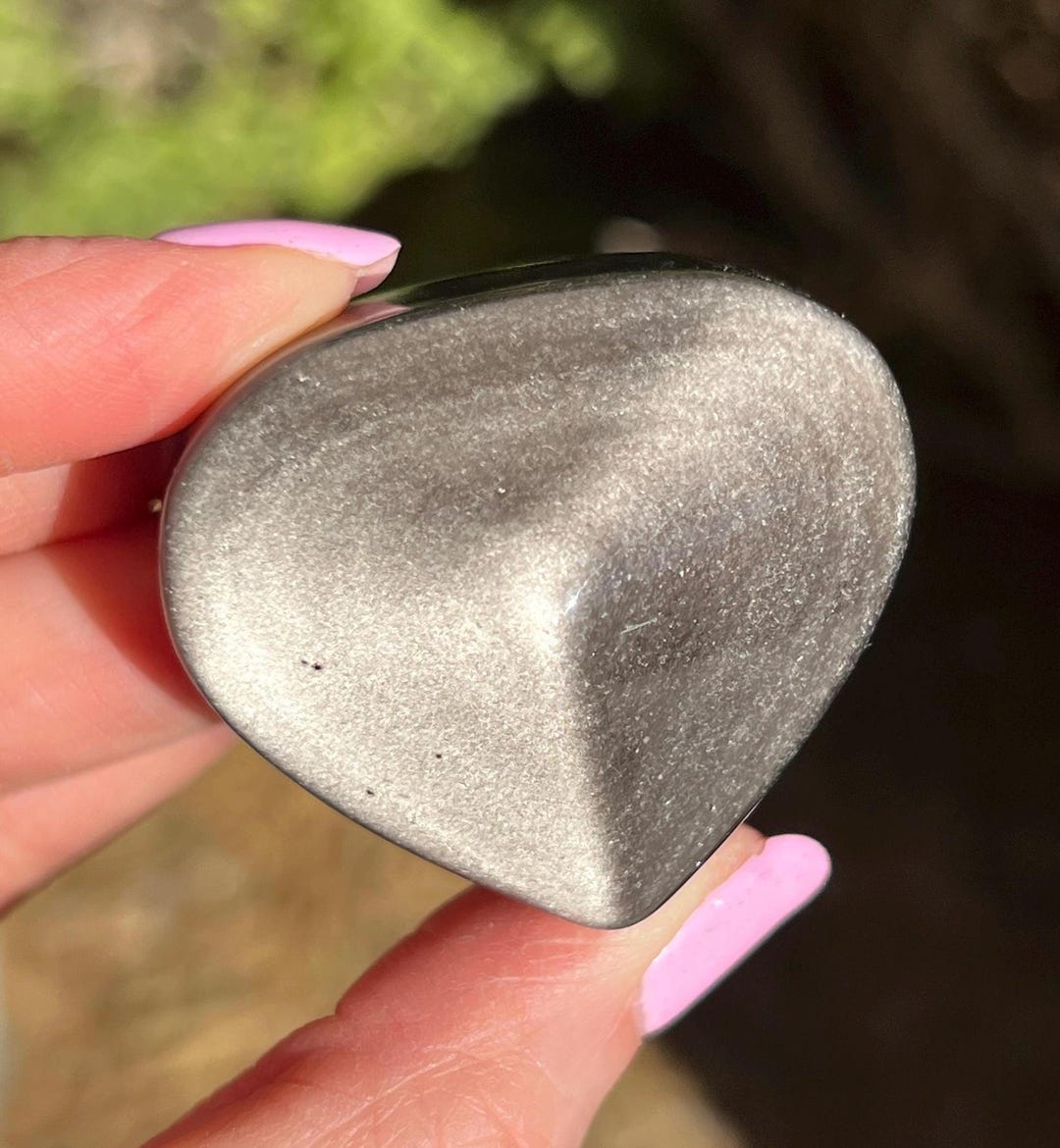 シルバーシーンオブシディアンハート 57g - Etsy 日本