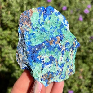 Raw Druzy Azurite/Malachite Cluster 212g, Rough Azurite, Druzy Azurite Malachite Crystal, Plus FREE Pocket Stones!