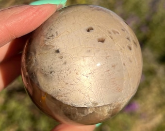 ブラック ムーンストーン スフィア - 直感、バランス、癒し - Etsy 日本