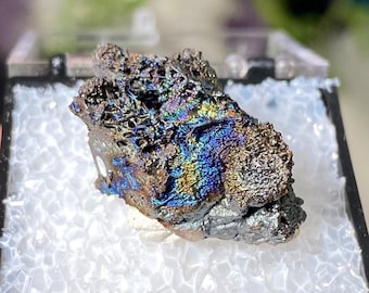 Turgite arcobaleno iridescente di Graves Mtn, minerale in miniatura, esemplare da esposizione, cristallo di turgite naturale, oltre a pietre tascabili GRATUITE!