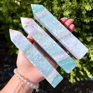 You Choose*Pastel Green Ocean Jasper Towers, Sea Jasper Tower, Ocean Jasper Point, Rainbow Jasper Tower, Plus FREE Pocket Stones!
