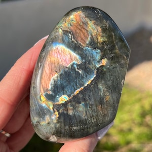 Flashy Labradorite Freeform 255g,Polished Labradorite Freeform, Self Standing Labradorite, Home Decor, Plus FREE Pocket Stones!