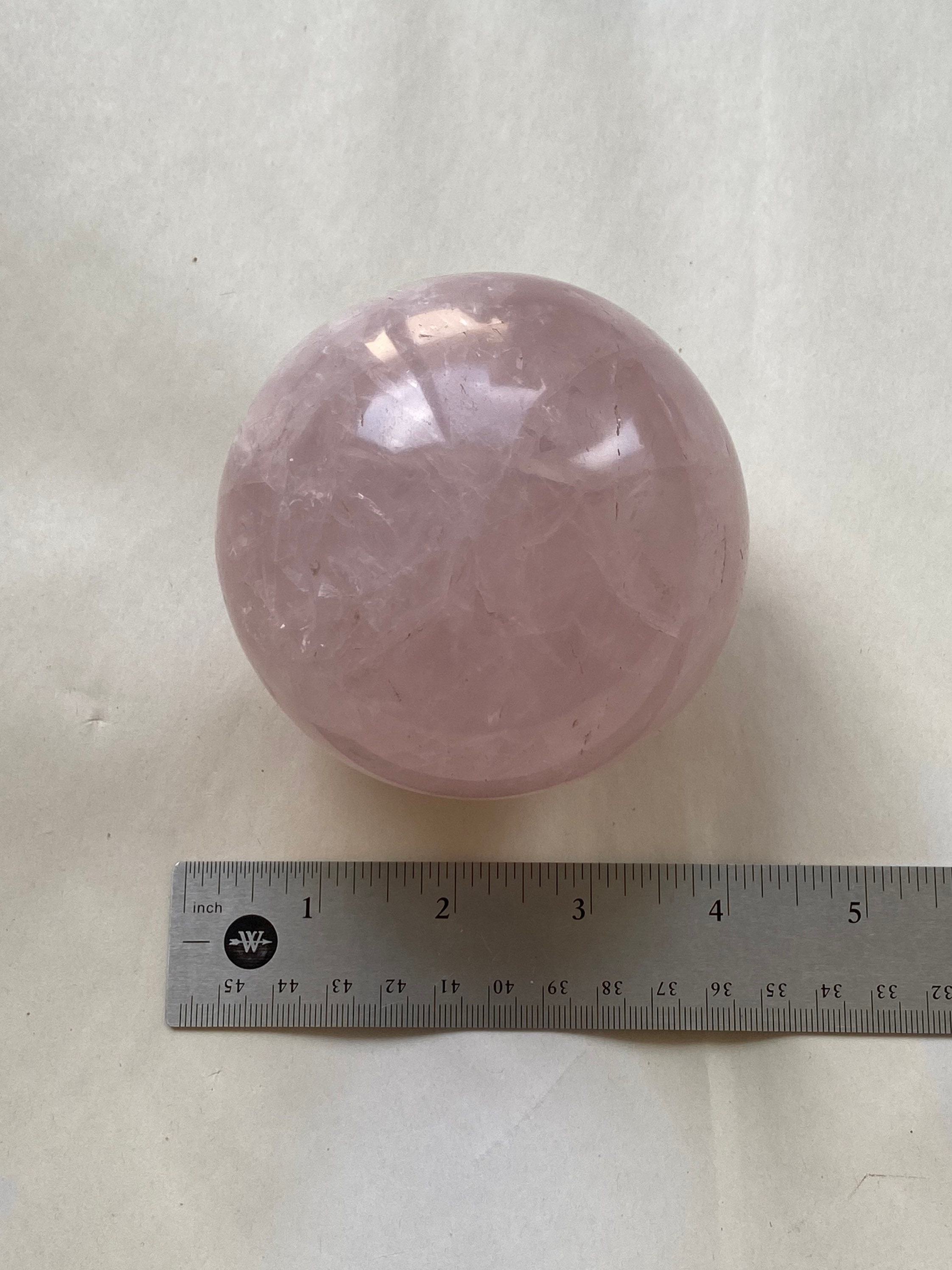 スター ローズクォーツ クリスタル スフィア 2.5lb/91 mm スタンド付き