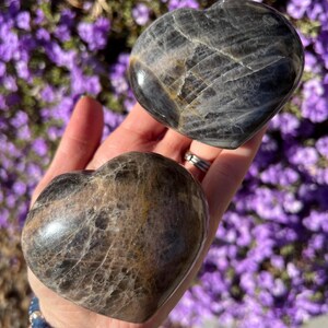 You Choose*Black Moonstone Hearts, Heart Palmstone, Black Moonstone Crystal, Moonstone Palmstone, Polished Moonstone, Flashy Moonstone