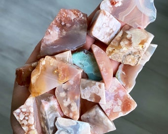 You Choose*Flower Agate Pieces, Natural Flower Agate, Pink Flower Agate, Flower Agate Tumbles, Blossom Agate
