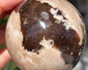 Chocolate Calcite Sphere 372g/63mm, Calcite, Natural Chocolate Calcite, Polished Chocolate Calcite, Calcite Sphere
