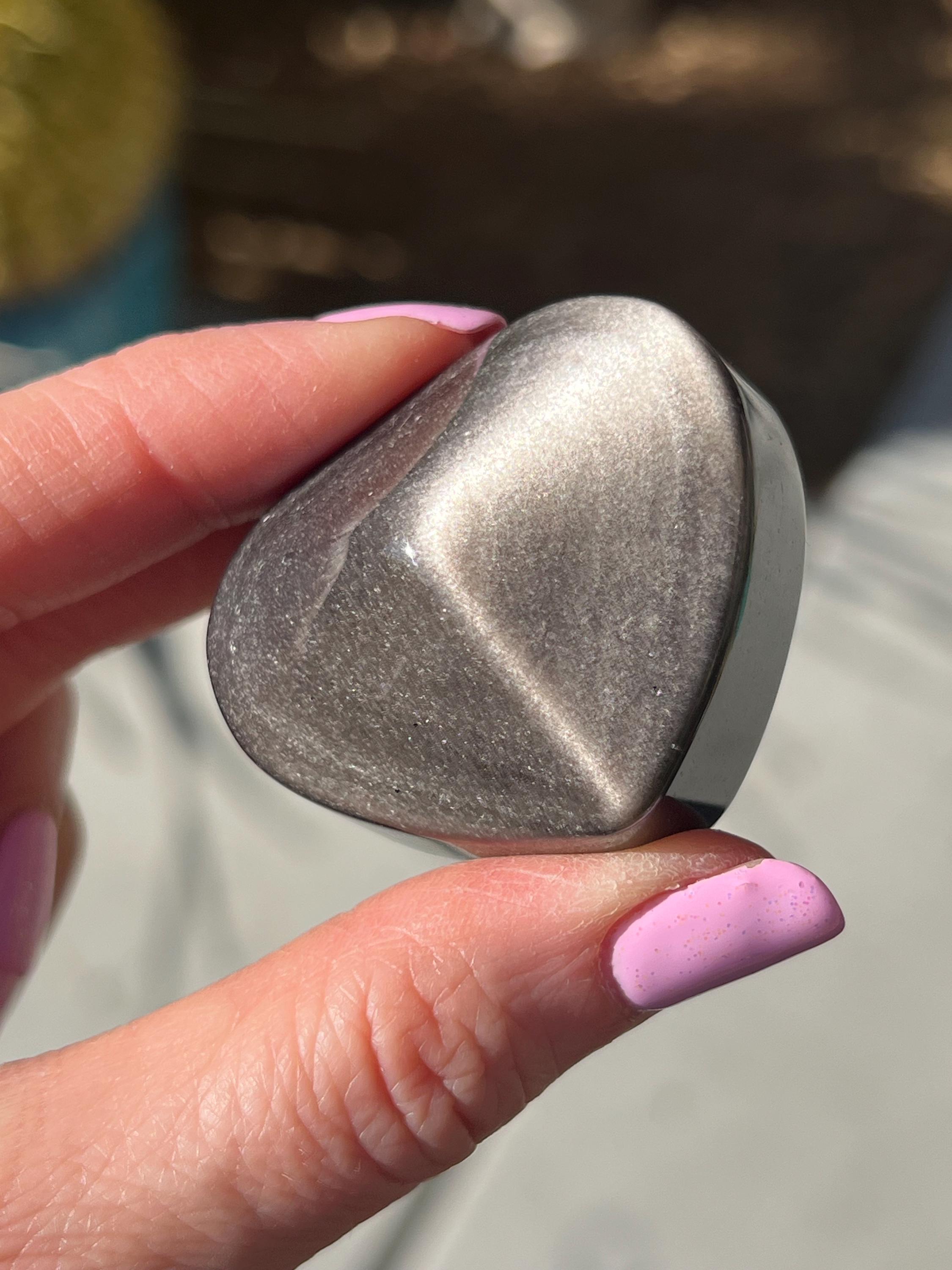 シルバーシーンオブシディアンハート 57g - Etsy 日本