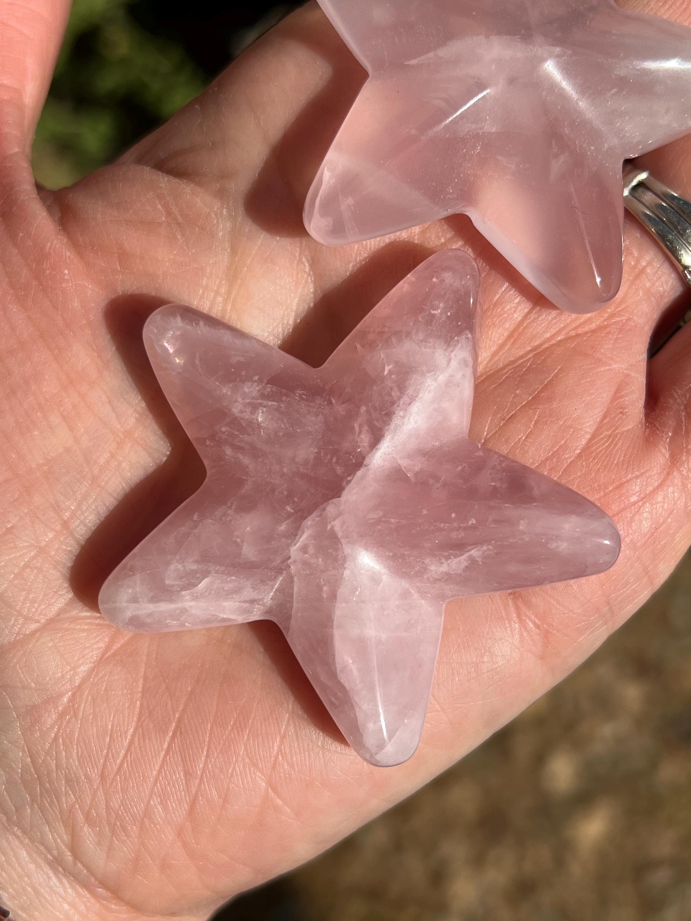 ピンクのローズクォーツの星（2）、ローズクォーツ、クリスタルの星の