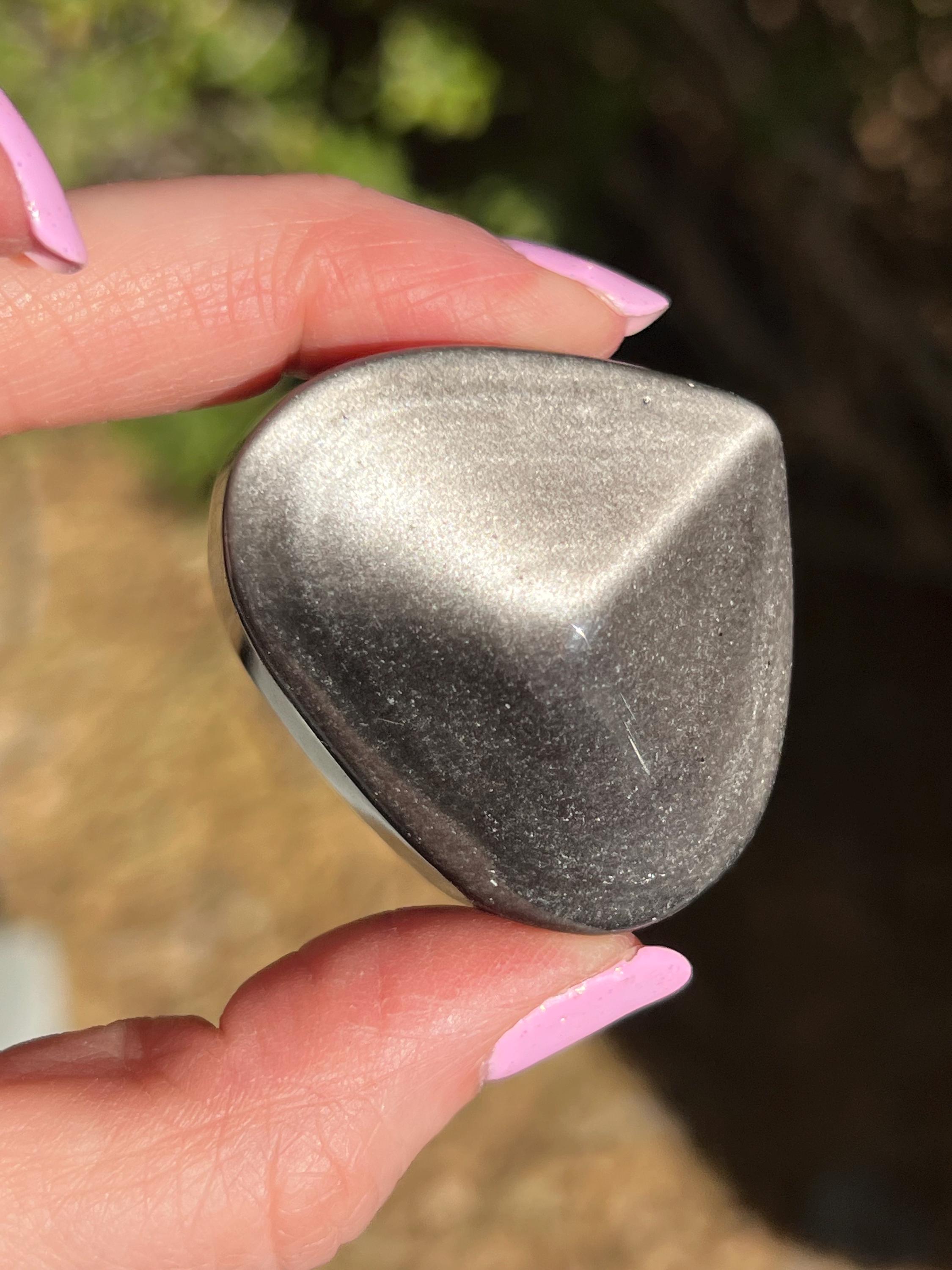 シルバーシーンオブシディアンハート 57g - Etsy 日本