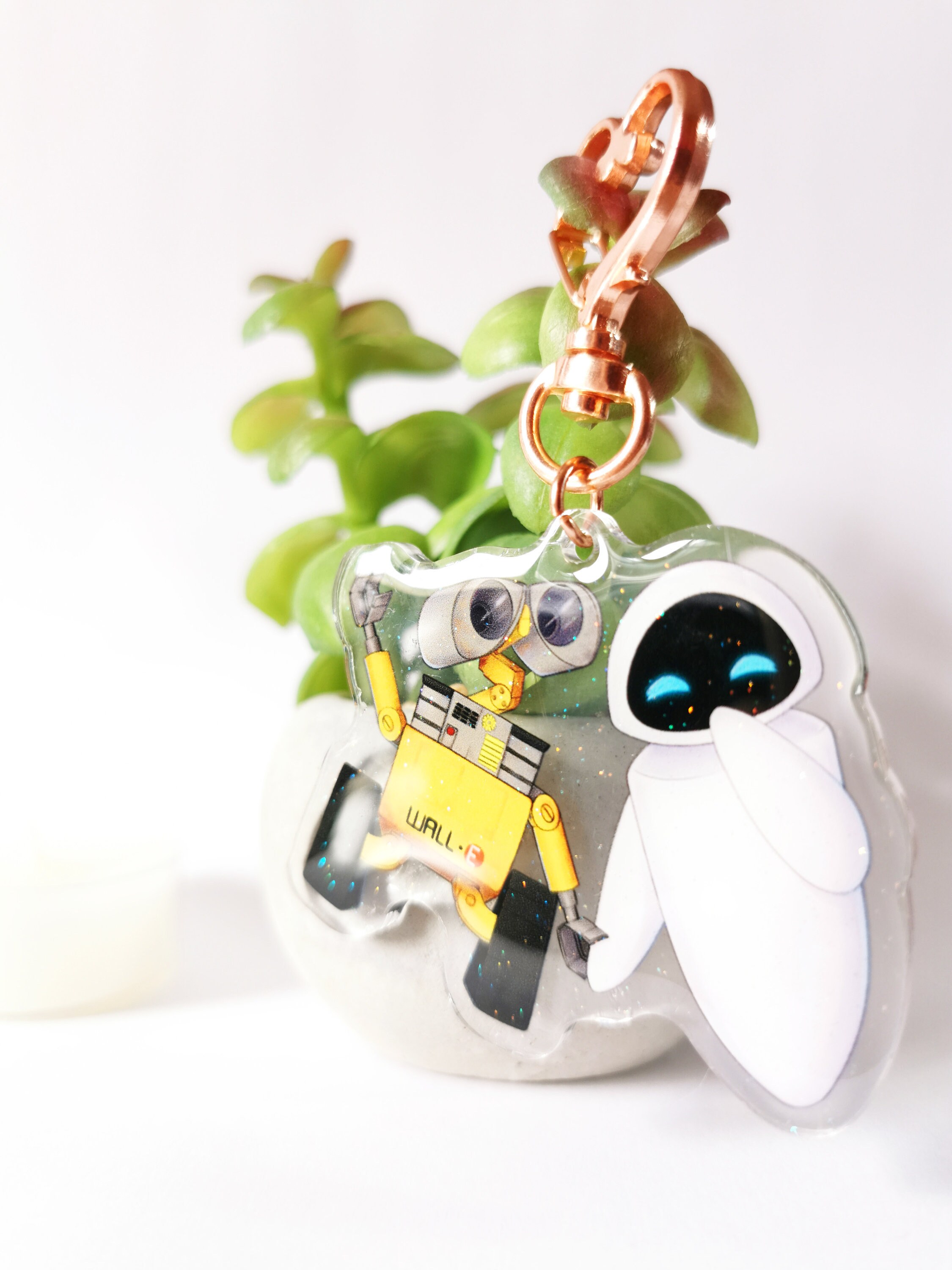 Walle and EVA Acrylic keychain with glitter Etsy