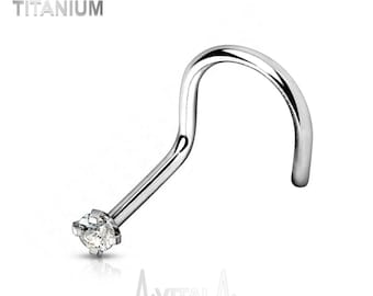 Choose Size 2pcs.18G~2mm & 2.5mm Press Fit Gem 316L Surgical Steel Nose Screw Choose Size 2pcs.18G~2mm & 2.5mm Press Fit Gem 316L Surgical Steel Nose Screw