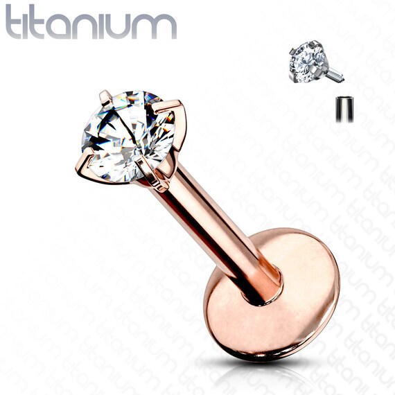 16G Diamond CZ Lip Rings Labret Monroe Nose Tragus Helix Ear Piercing Jewelry Surgical Stainless Steel 2mm 3mm 4mm 5mm CZ 4-8 Pcs 8mm Bar