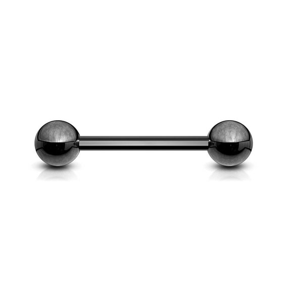 PAIR Internally Threaded Surgical Steel Barbell Tongue & Nipple Ring 14G 1/2"-1"