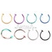 Surgical Steel Open Nose Rings, Adjustable, Easy To Fit Disk End, Comfortable, Half Hoop, 18G, PVD Coated 