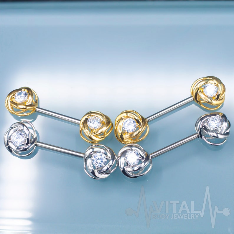 rose quartz nipple bar