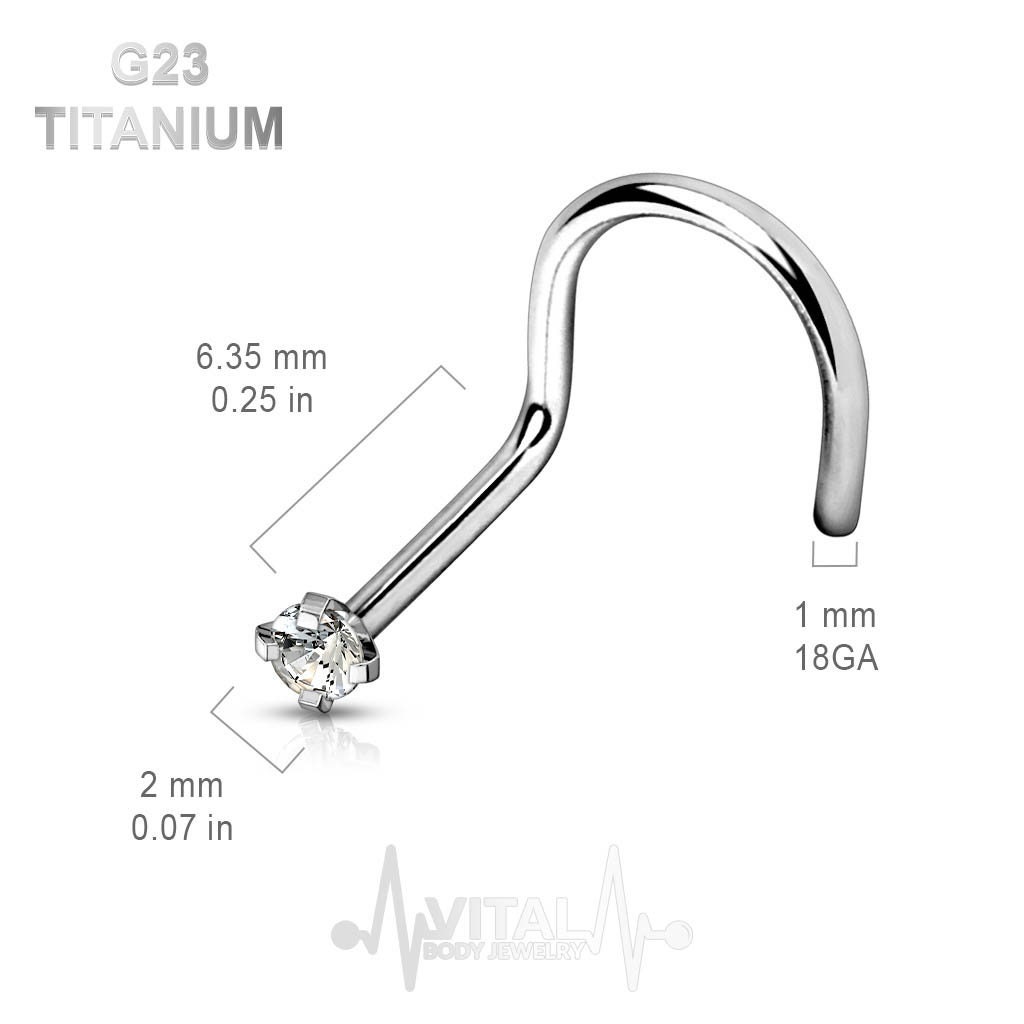 Titanium cork screw nose stud 1.0 gauge 2.5 ball choose colour Titanium cork screw nose stud 1.0 gauge 2.5 ball choose colour