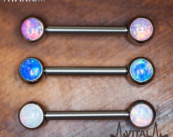 Prosperous-Blooming 2Pcs Titanium Nipple Shield Piercing 14G Opal Nipple Rings Body Jewelry Good Friend Gift Prosperous-Blooming 2Pcs Titanium Nipple Shield Piercing 14G Opal Nipple Rings Body Jewelry Good Friend Gift