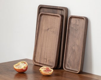 Walnut Trays, Handmade Natural Wooden Tray, Tray for Coffee Time, Tea Time, Meal, Kitchen, Living Room, Shop etc.