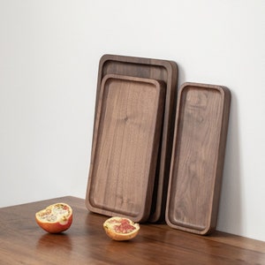 Walnut Trays, Handmade Natural Wooden Tray, Tray for Coffee Time, Tea Time, Meal, Kitchen, Living Room, Shop etc.