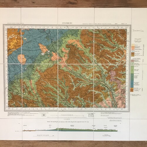 Atherstone 1953 Map Original Vintage British Geological Survey Etsy UK