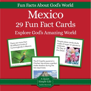 Cartes d'infos amusantes sur le Mexique – Activité à imprimer