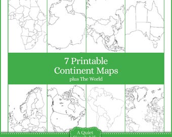 Blank Continent Maps Set – Homeschool Geography (Printable)