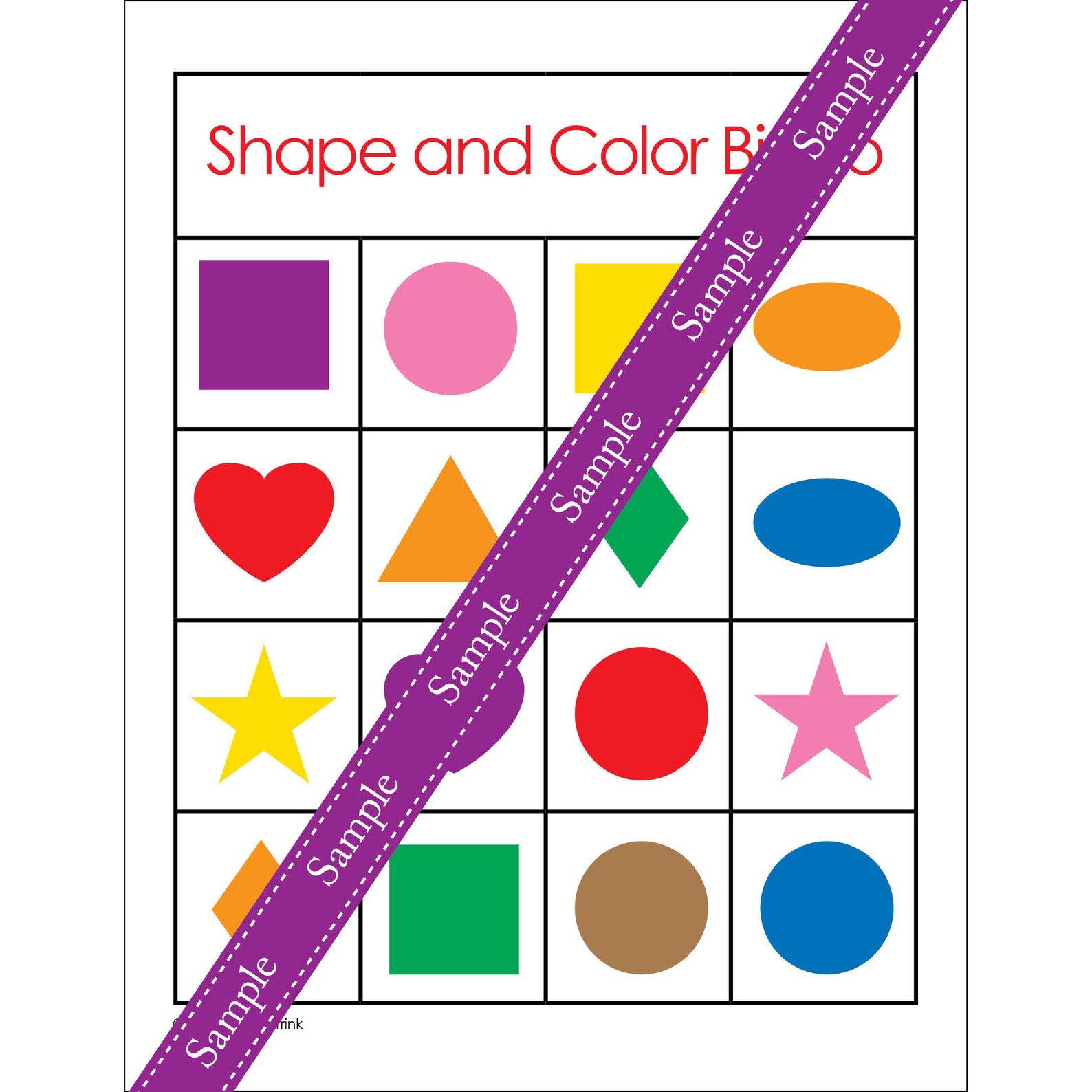 Shapes and Colors Bingo Game Printable Cards 44 Etsy