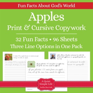 Apples Copywork – Print & Cursive