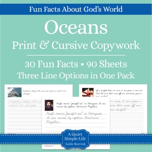 Oceans Copywork – Print & Cursive