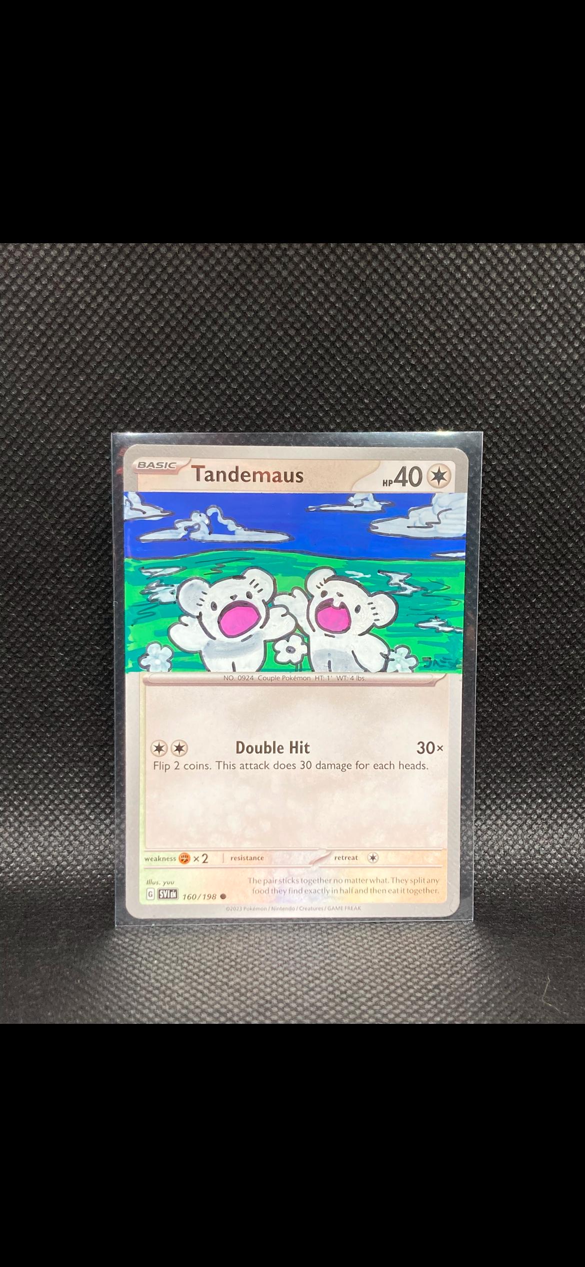 tandemaus pokemon card TCG Scarlet & Violet Reverse Holo 159/198 This attack does 30 damage times the number of heads. Tandemaus - Blub