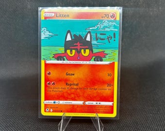 Handpainted litten card