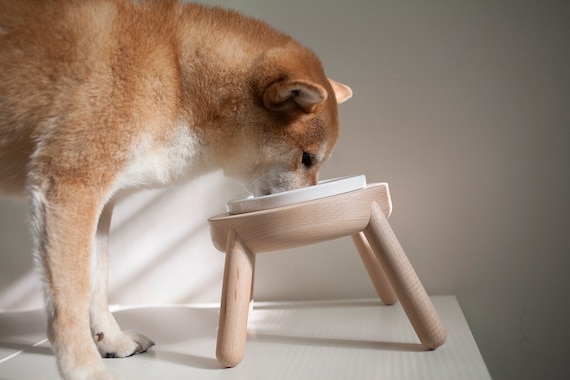 Medium Elevated Dog Bowl Stand - Trestle Farmhouse Two Bowl Stand