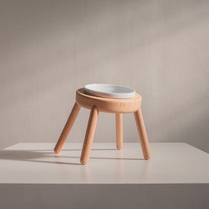 Meteor Pet bowl stand 9.3 oz, 275ml, HEIGHT CUSTOMIZABLE,  Modern style, Minimalist design, Elevated Pet Bowl, Raised Cat feeder Stand