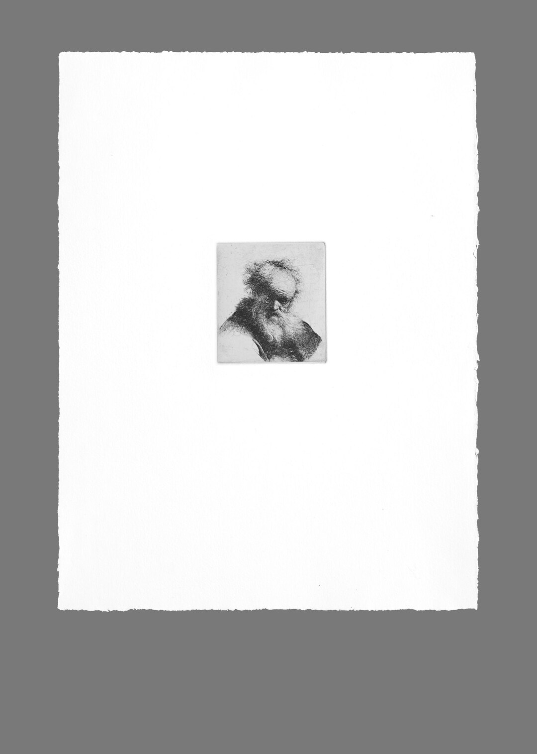 Rembrandt Etchings: Bust of an Old Man With Flowing Beard and White ...