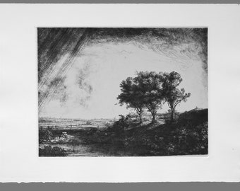 Rembrandt Etchings: The Three Trees