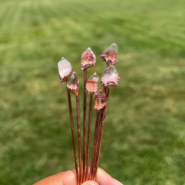 Dainty Raw Quartz Crystal Hair Stick | Ready to Ship | Boho Wedding | Boho Crystal Hair Accessory | Gift for Her